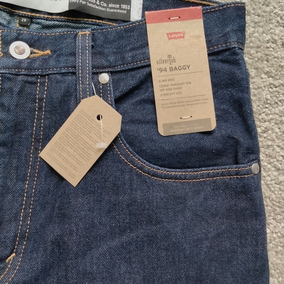 Levi's Silvertab '94 Baggy Dark Wash Wide Leg High Waist Jeans Size 29 - Picture 10 of 15